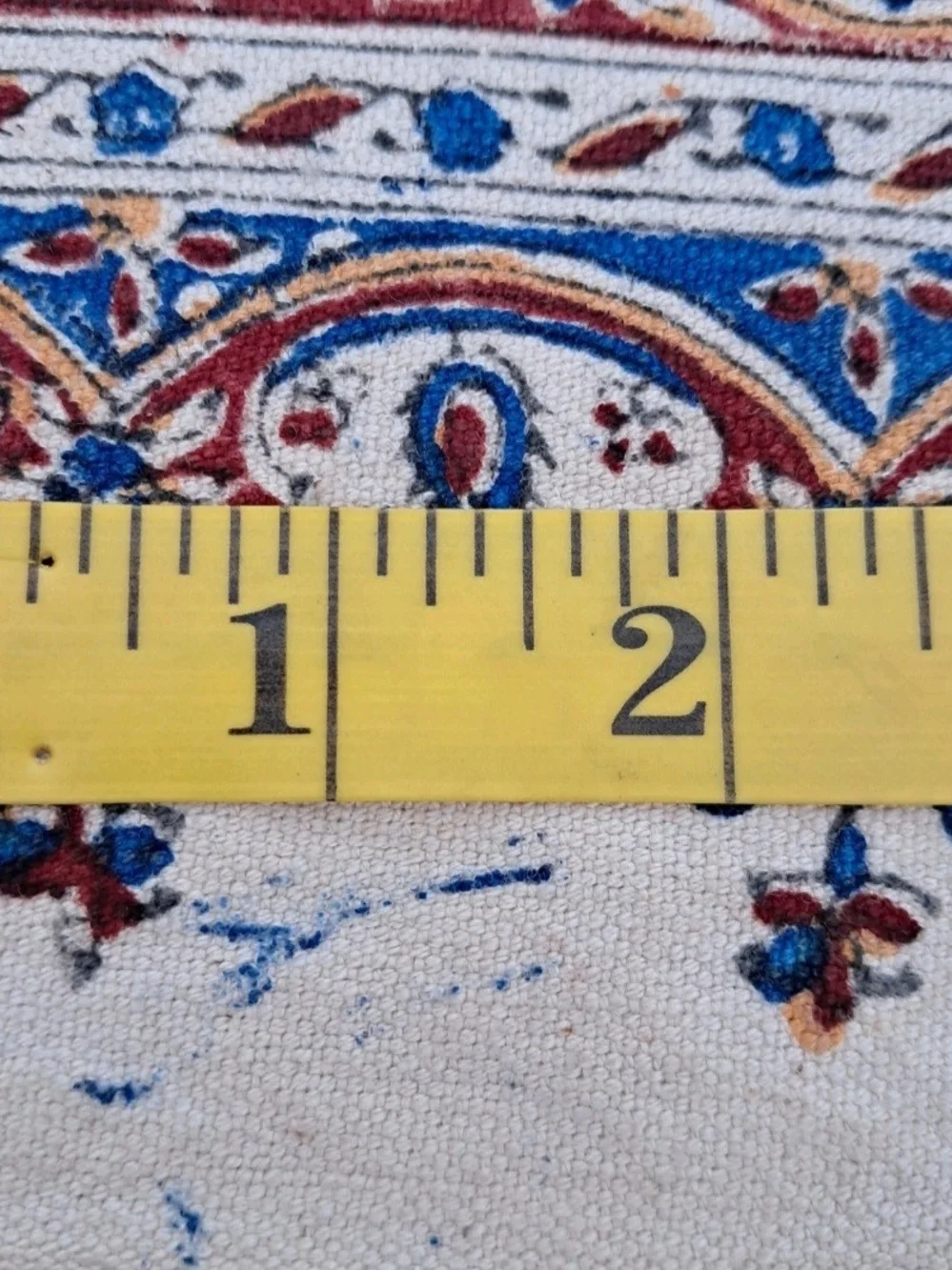 Vintage Persian Ghalamkar Tablecloth Hand Block Print Cotton Isfahan Ebadi 51x76